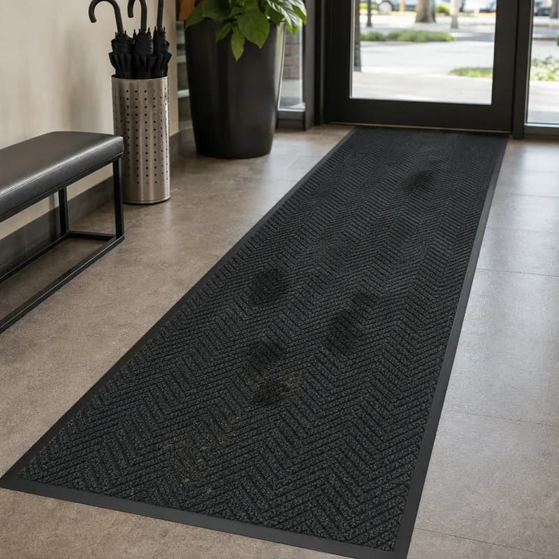 WaterHog® Eco Elite Floor Mat 72IN X12.2FT Black PET With SBR (styrene-butadiene rubber) Backing Standard Edging 1/Each