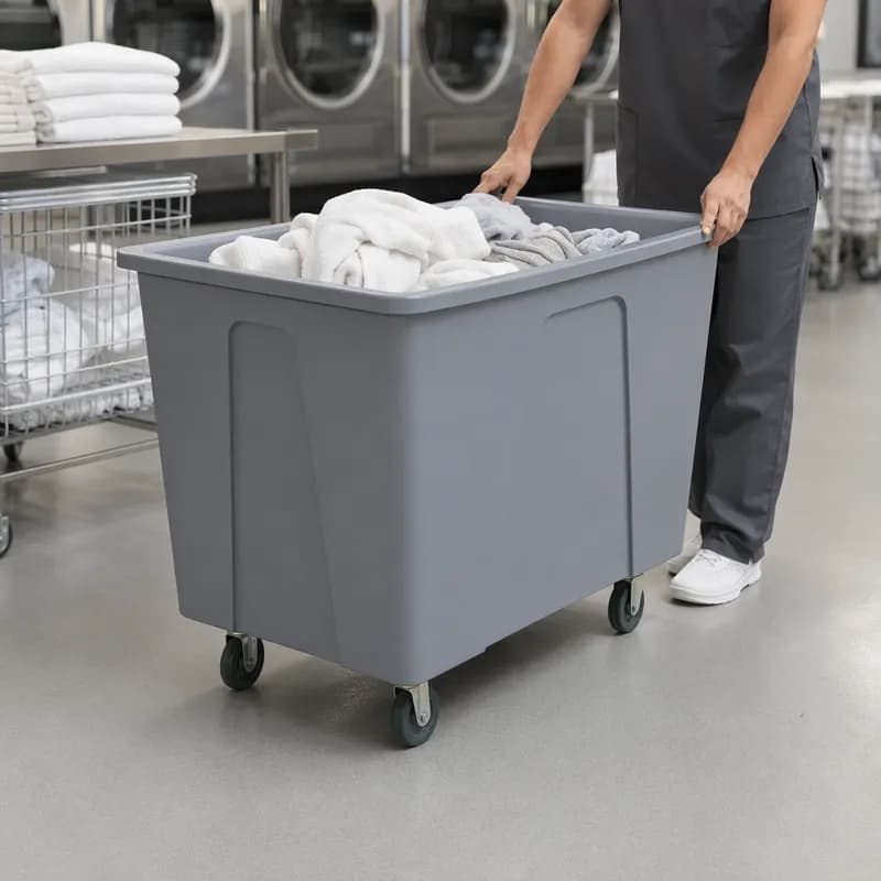 Cube Truck 16 Bushel 600 LB Gray Polyurethane 5 IN Casters 1/Each