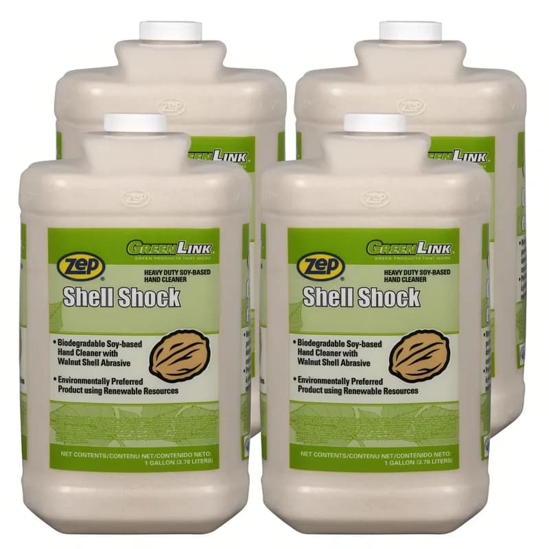 Shell Shock Hand Cleaner 1 GAL Cinnamon Spiced Apple Soy-Based With Soy & Walnut Shell Scrubbers 4/Case