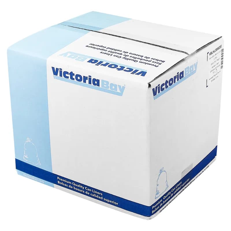 Victoria Bay Can Liner 38X58 IN 60 GAL Black 2MIL Flat Pack 100/Case