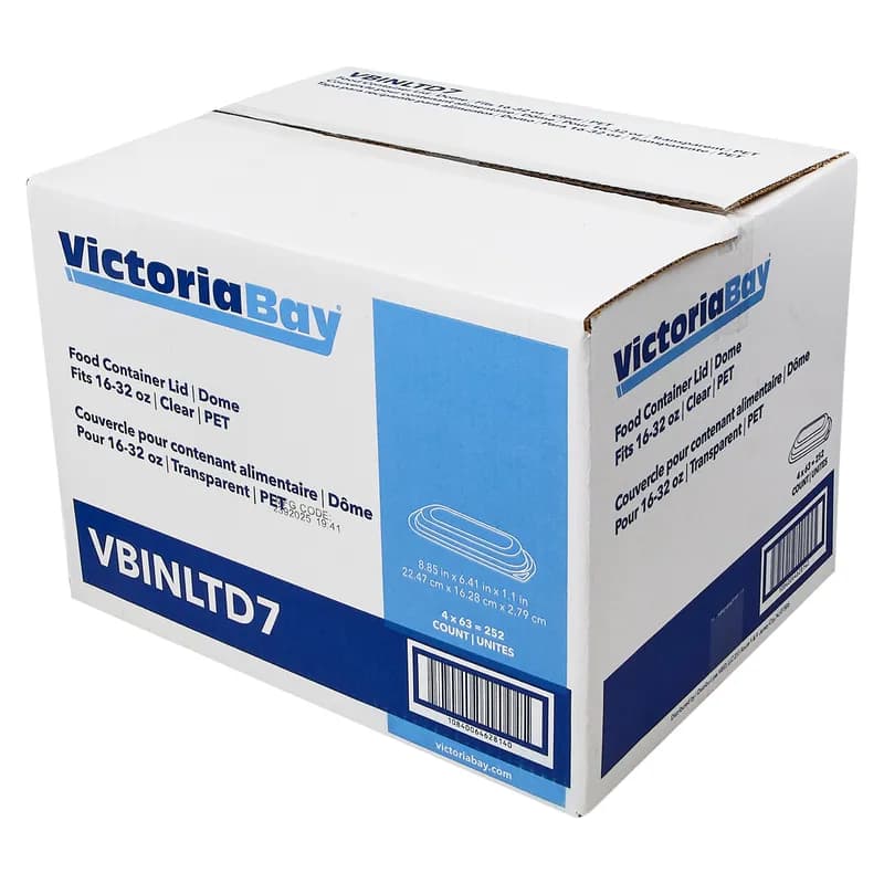 Victoria Bay Lid Dome 9X6 IN PET Clear For Food Container Microwave Safe 63 Count/Pack 4 Packs/Case 252 Count/Case