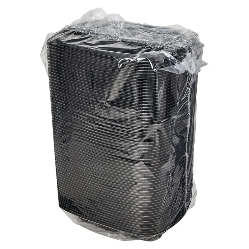 Victoria Bay Food Container 20 OZ 2 Compartment MFPP Black Oblong 63 Count/Pack 4 Packs/Case 252 Count/Case