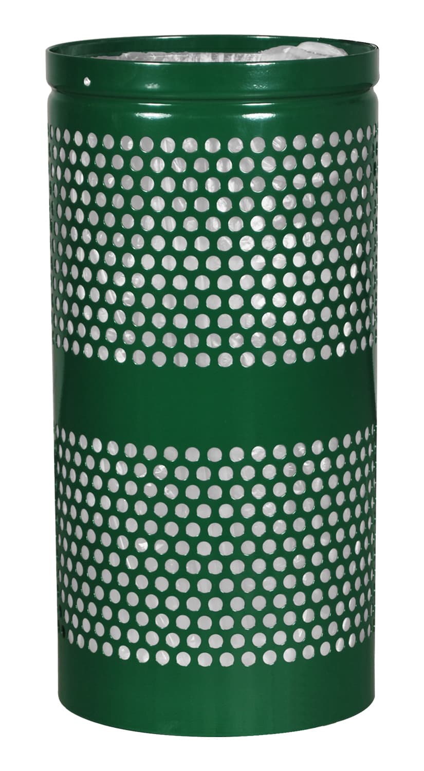 Landscape Series Outdoor Trash Receptacle 10 GAL Hunter Green Steel 1/Each