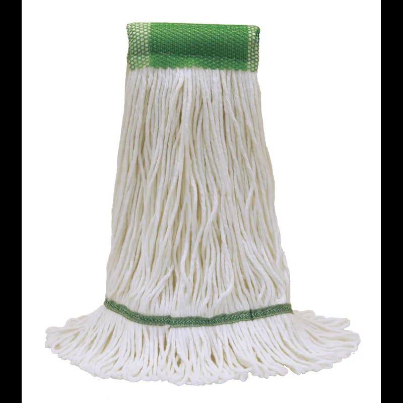 MaxiRayon™ Mop Head Medium (MED) 15.5X6X1 IN White Rayon Loop End 5IN Headband 12/Case