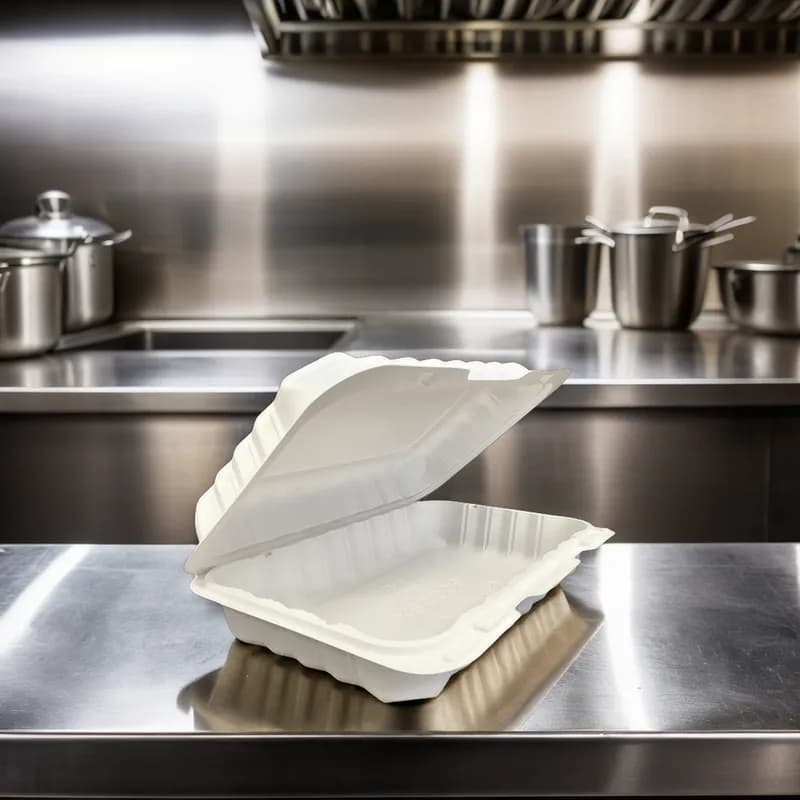 Pebble Box Take-Out Tray Hinged 9X7X2 IN PP Ivory 150/Case