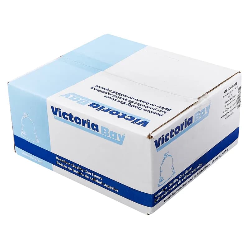 Victoria Bay Can Liner 36X58 IN 55-60 GAL Black 0.90MIL Roll 10 Count/Roll 10 Rolls/Case