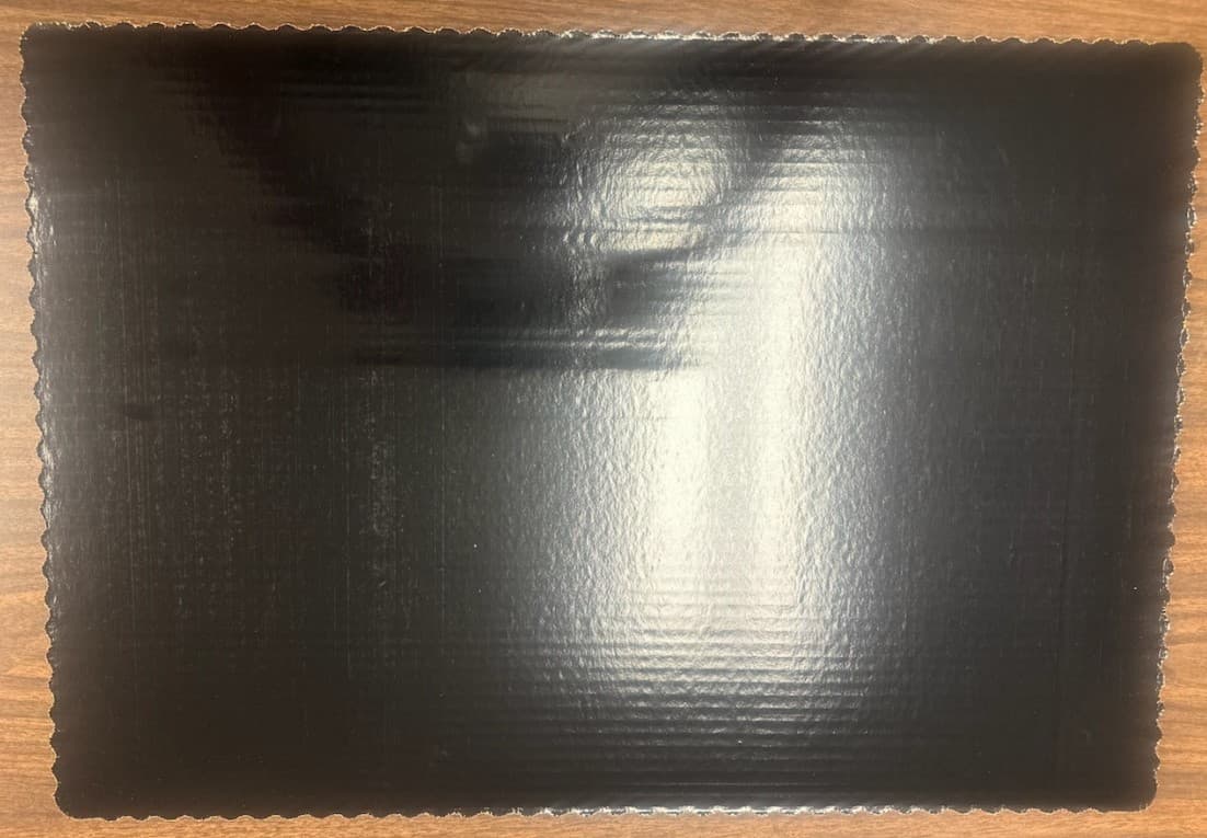 Cake Board 1/2 16X12 IN PET Black Single Wall 50/Case