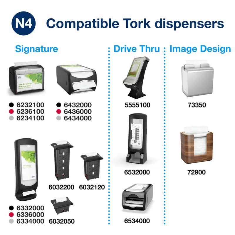 Tork Xpressnap® Napkins 8.5X6.5 IN 4.5X6.5 IN Natural Paper 2PLY Disposable 500 Sheets/Pack 12 Packs/Case
