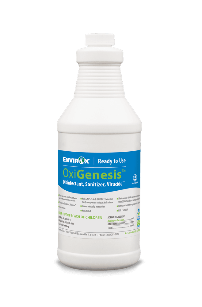 OxiGenesis Unscented Disinfectant & Sanitizer 1 QT RTU Virucide 6/Case