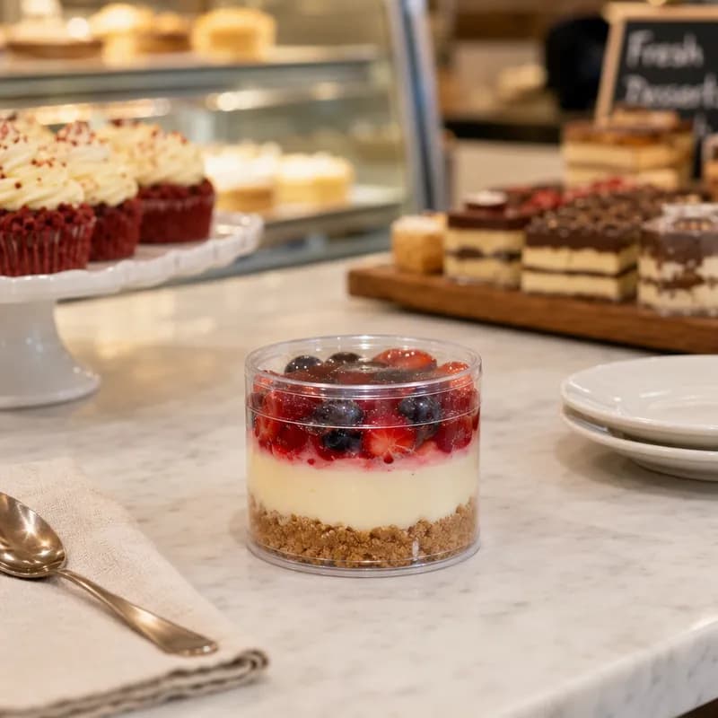 Dessert Container Base & Lid Combo 3X3 IN Plastic 160/Case