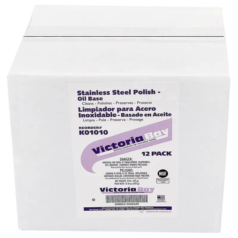 Victoria Bay Stainless Steel Polish 15 OZ Aerosol Oil-Based 12/Case