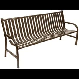 Oakley Park Bench 6 FT Brown Steel Slatted Outdoor 1/Each