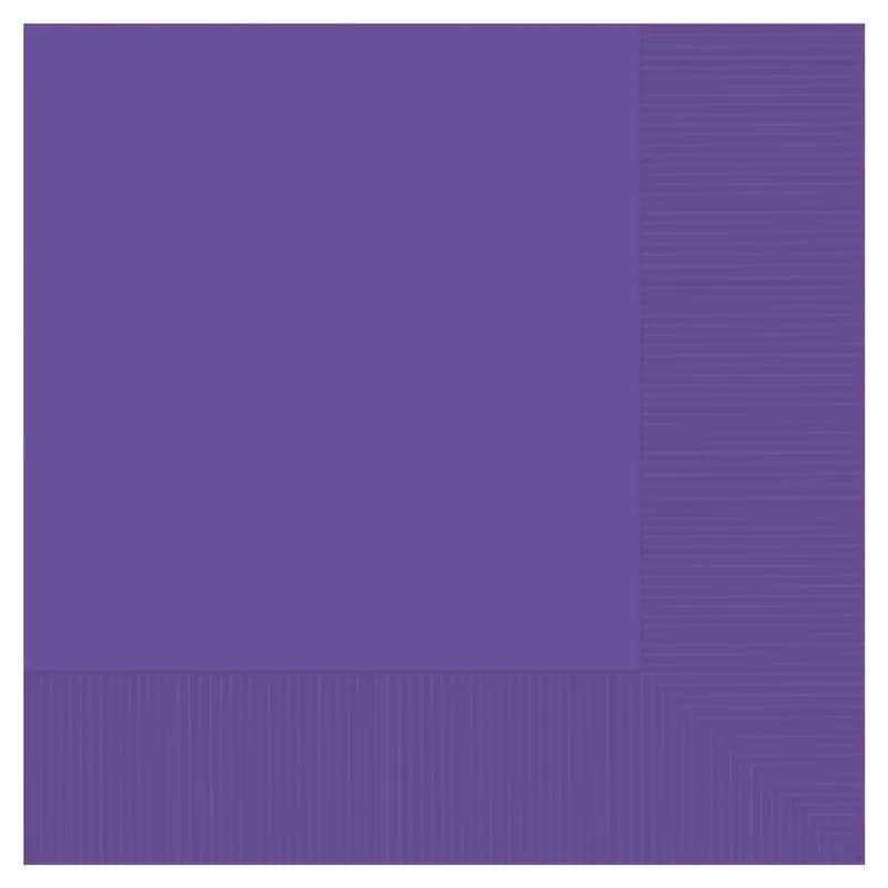 Beverage Napkins 10X10 IN Purple 2PLY 50 Count/Pack 20 Packs/Case 1000 Count/Case