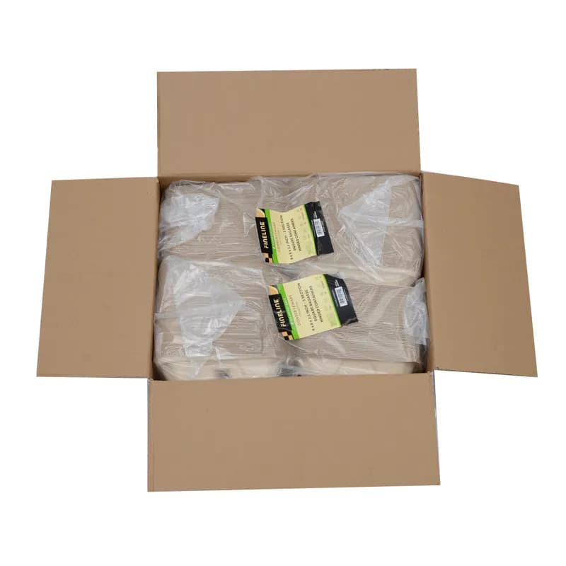 Take-Out Container Hinged 8X8X2.5 IN 3 Compartment 200/Case