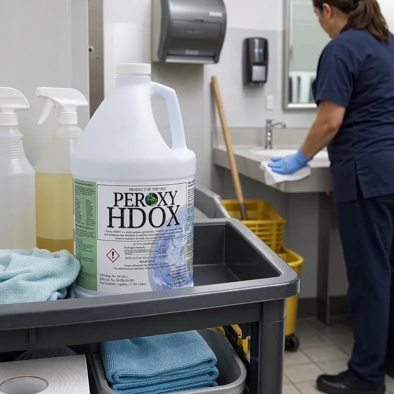 Peroxy HDOX All Purpose Cleaner One-Step Disinfectant Sanitizer 1 GAL Multi Surface Concentrate Virucidal 4/Case