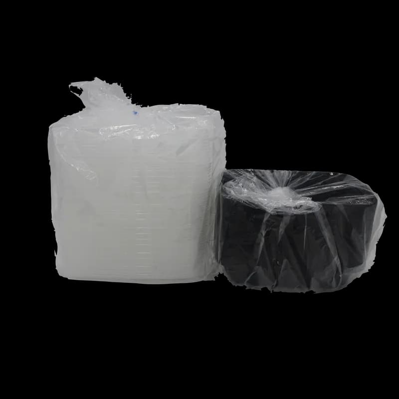 Take-Out Container Base & Lid Combo 24 OZ Plastic Black Rectangle Deep 150/Case