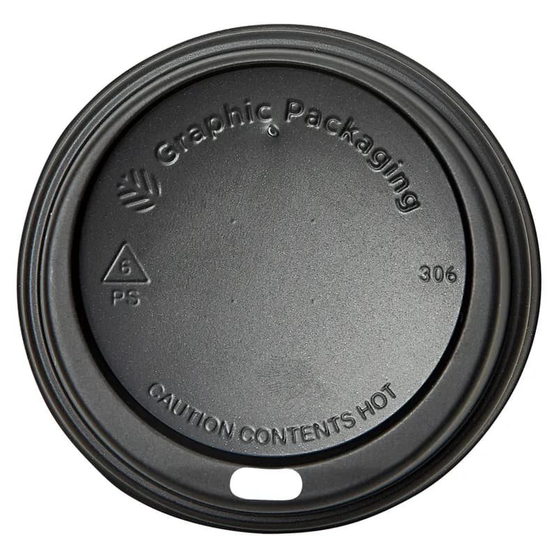 Victoria Bay Lid Dome 80MM PS Black For 8 OZ Hot Cup 100 Count/Pack 10 Packs/Case 1000 Count/Case