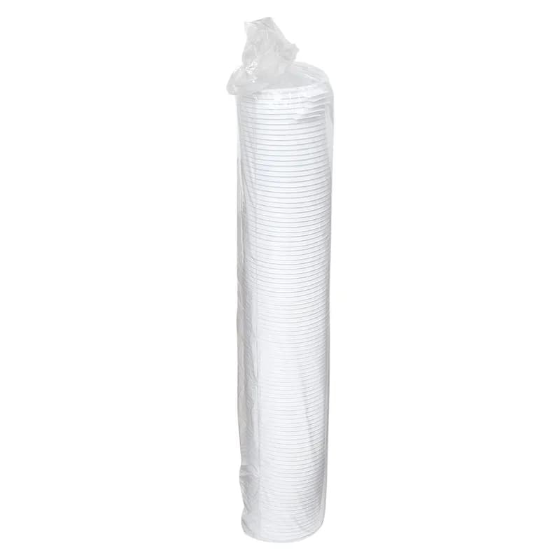 Victoria Bay Lid Flat 80MM PS White For 8 OZ Hot Cup 100 Count/Pack 10 Packs/Case 1000 Count/Case