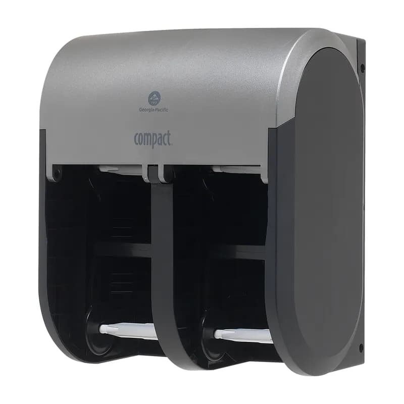 Compact® Quad Toilet Paper Dispenser 6.9X11.75 IN Plastic Silver 4-Roll Compact Stainless Steel Finish 1/Each