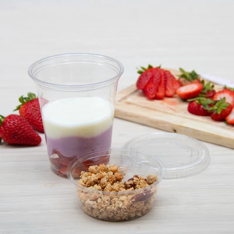 Dart® Parfait Cold Dessert Container Base & Lid Combo 12 OZ PET Clear With Insert Freezer Safe 500/Case