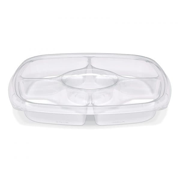 Serving Tray 12 IN 5 Compartment PET Black 50/Case