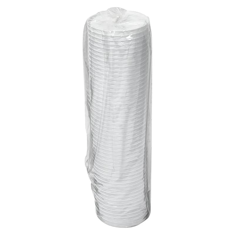 Lid 1 Compartment Plastic White Round For 8-12-16 OZ Soup Cup 500/Case