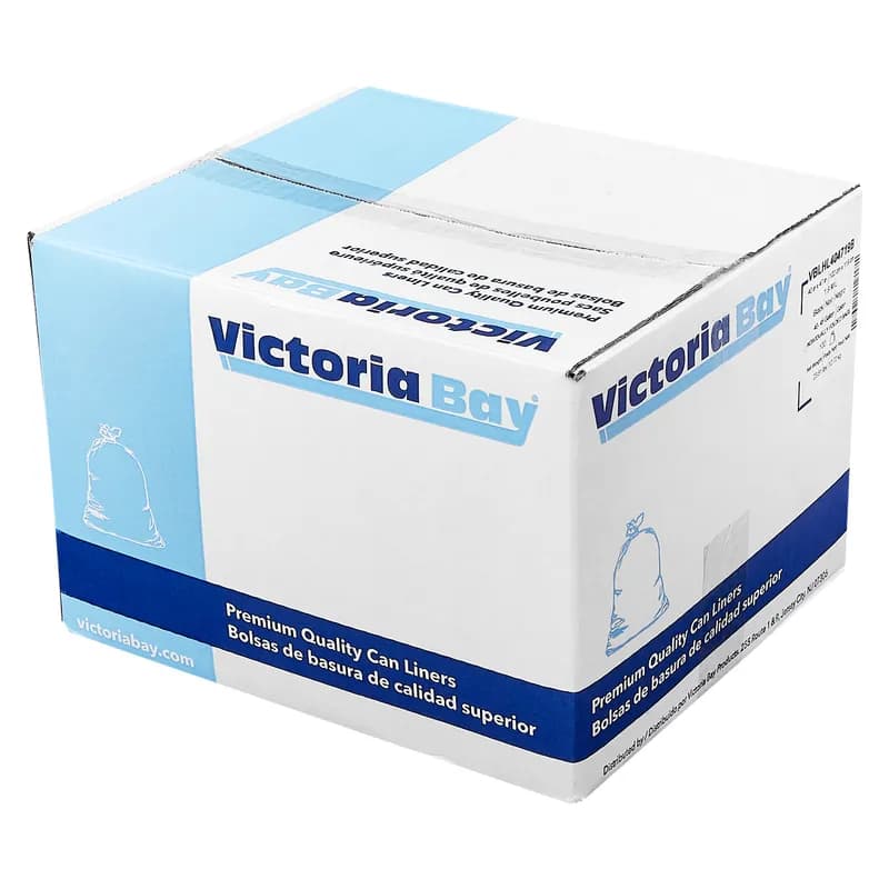 Victoria Bay Can Liner 40X47 IN 40-45 GAL Black Flat Pack 100/Case