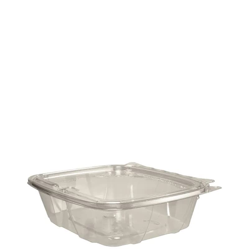 Deli Container Hinged With Flat Lid 24 OZ Clear Tamper-Evident Tamper-Resistant 200/Case