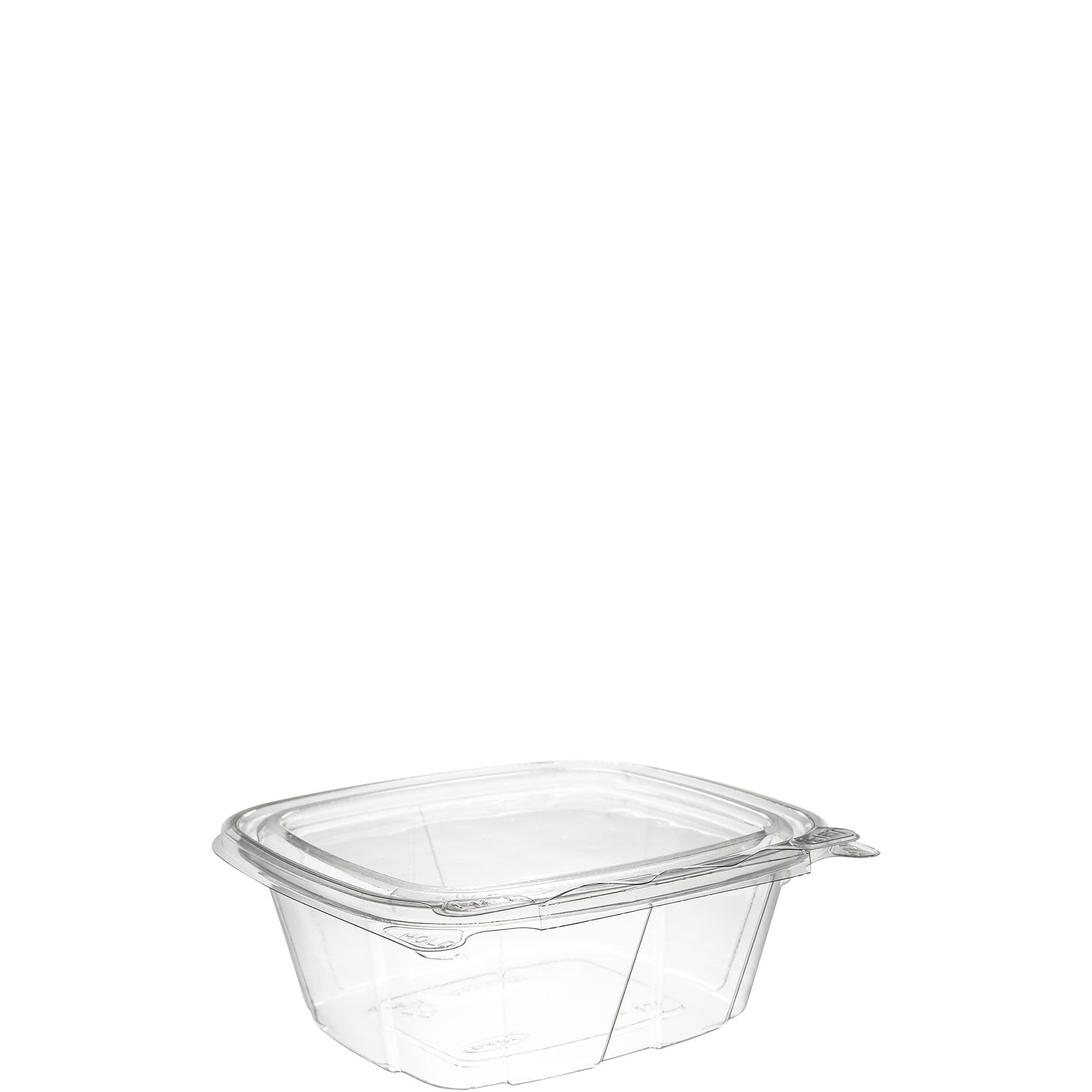 Dart® ClearPac® SafeSeal™ Cold Deli Container Hinged With Flat Lid 12 OZ PET Clear Rectangle 100 Count/Pack 2 Packs/Case
