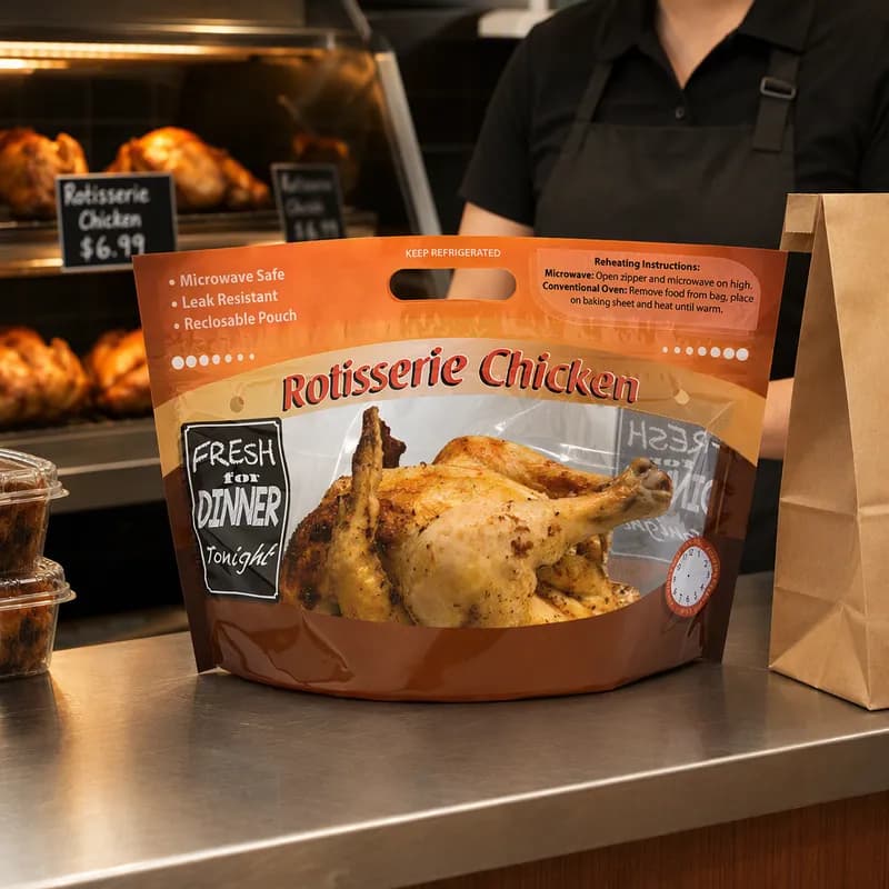 Rotisserie Chicken Bag 12.8X5X8 IN 2.75MIL With Zip Seal Closure 250/Case