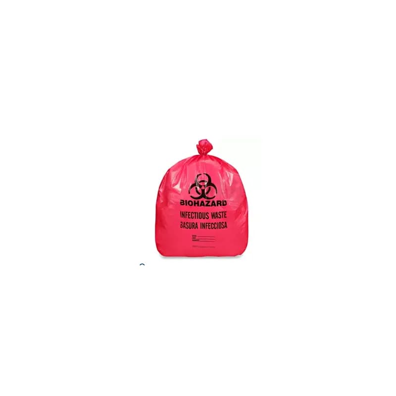 Victoria Bay Can Liner Biohazard Bag 24X24 IN 7-10 GAL Red 2MIL 25 Count/Roll 8 Rolls/Case