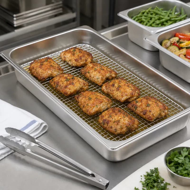 Pan Grate 1/2 16.5X11.875X0.75 IN Stainless Steel Chrome Plated 1/Each