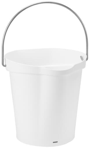 Vikan® Pail 10.2X10.6X10.2 IN 1.58 GAL Polypropylene (PP) Stainless Steel White 1/Each