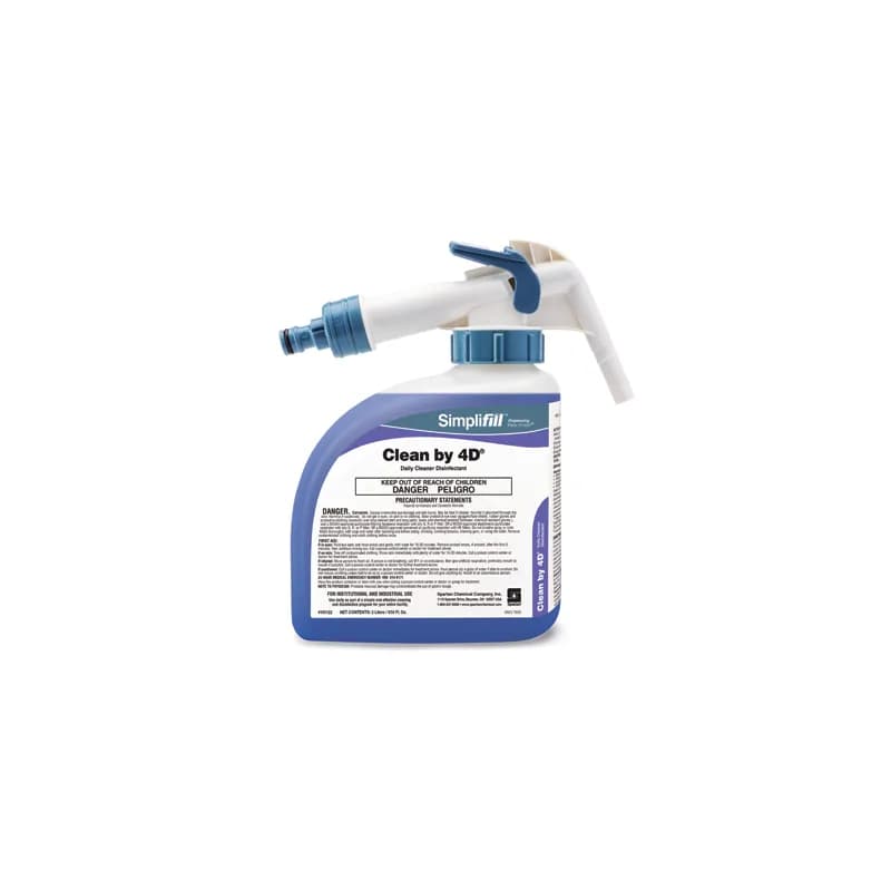 Clean by 4D® Simplifill™ Light Fresh 1-Step Disinfec 1 L Daily Multi Surface Mild Acid Bactericidal Mildewstat 2/Case