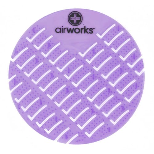 AirWorks® Urinal Screen Lavender Meadow Light Purple Anti-Splash 10 Count/Box 6 Box/Case