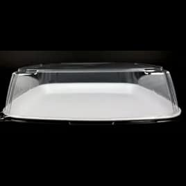Serving Tray Base & Lid Combo 14X14 IN PP PET White Clear Square Anti-Fog 25/Case