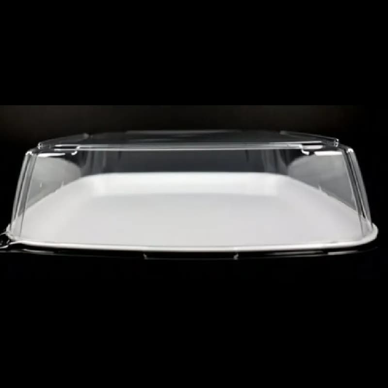 Serving Tray Base & Lid Combo 14X14 IN PP PET White Clear Square Anti-Fog 25/Case