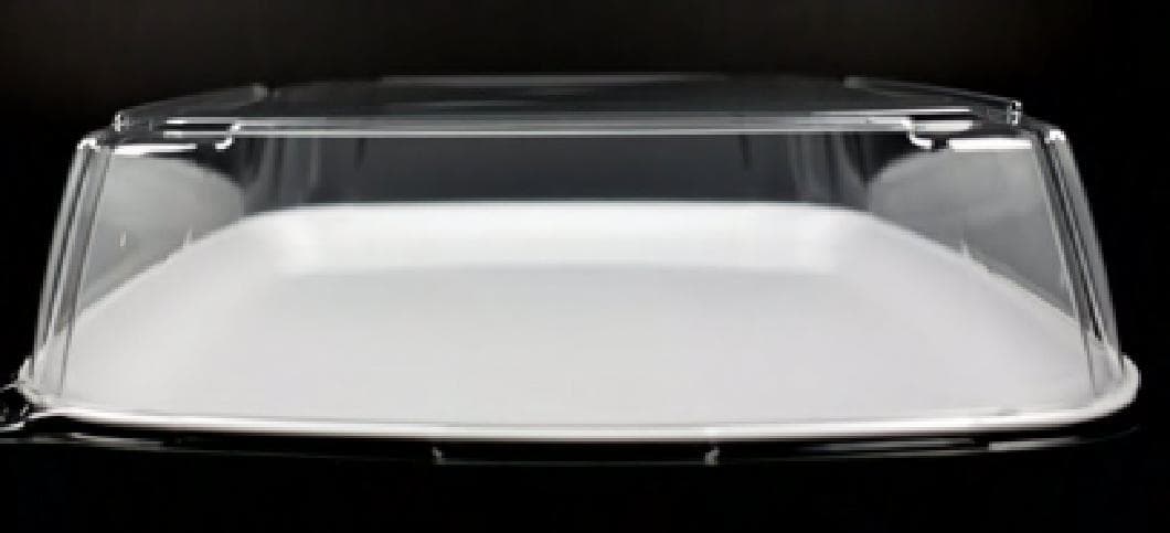 Serving Tray Base & Lid Combo 14X14 IN PP PET White Clear Square Anti-Fog 25/Case