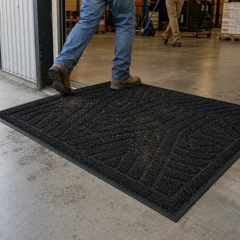 MegaScraper™ Scraper & Wiper Floor Mat 48X72 IN Black 1/Each