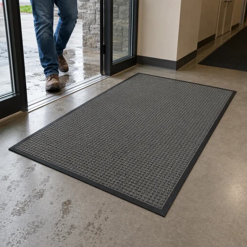 WaterHog® Floor Mat 60X36 IN Charcoal PET With SBR (Styrene-Butadiene Rubber) Backing 1/Each