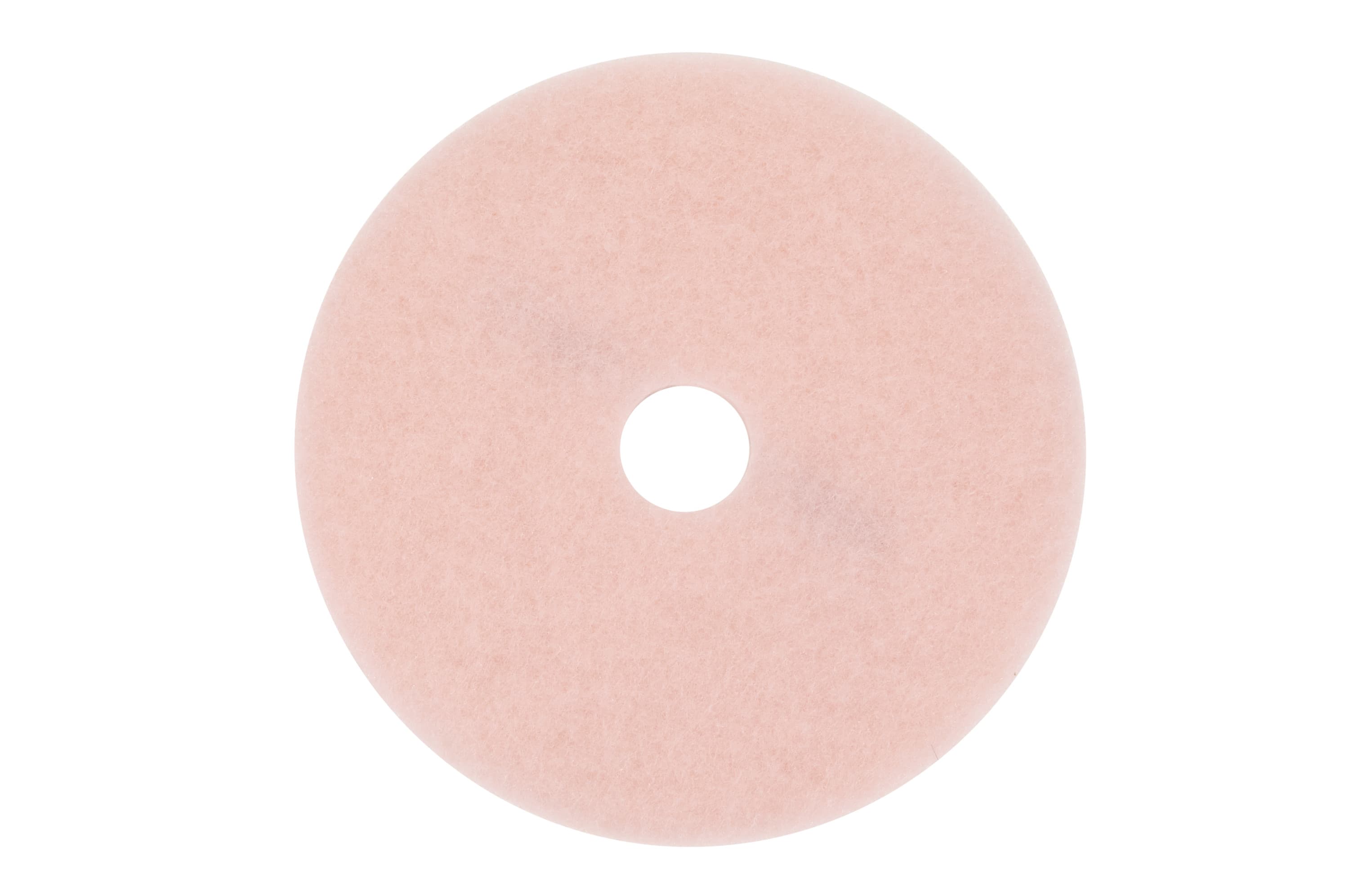 3M™ Eraser™ 3600 Burnishing Pad 19X1 IN Pink Non-Woven Polyester Fiber 1500-3000 RPM Center Hole 5/Case