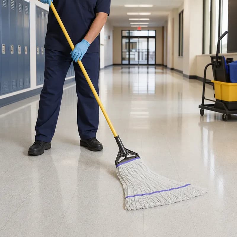Finish Mop White Microfiber Premium String 1/Each