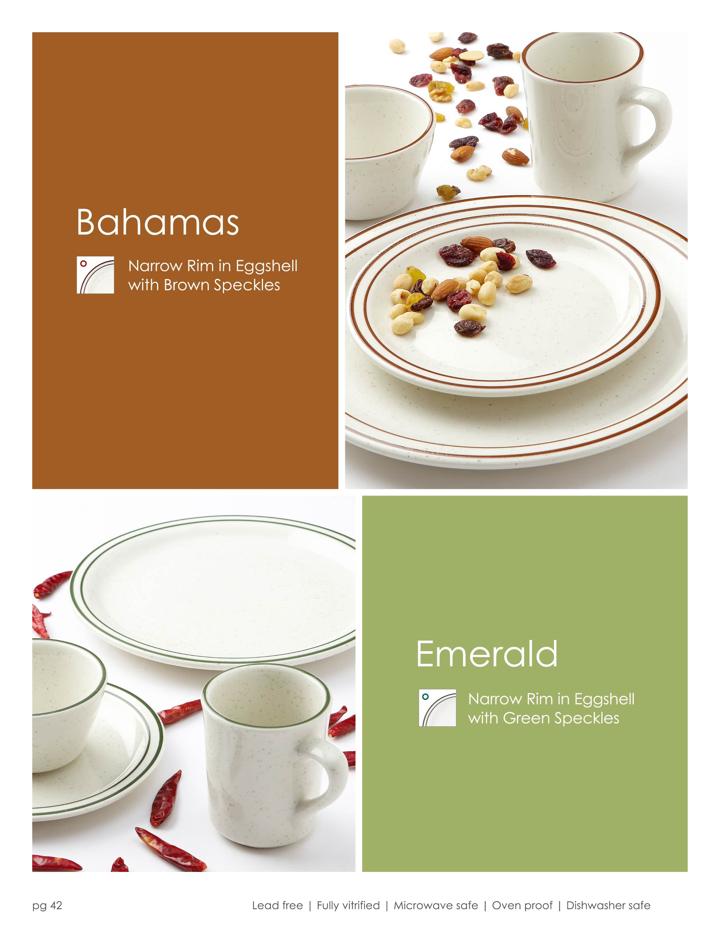 Bahamas Plate 7.25 IN China Eggshell Brown Round Narrow Rim Speckled Fully Vitrified 36/Case