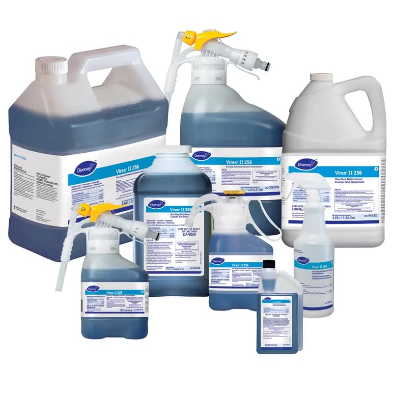 Virex® II 256 Mint One-Step Disinfectant Deodorizer 32 FLOZ Multi Surface Liquid Concentrate Quat 6/Case