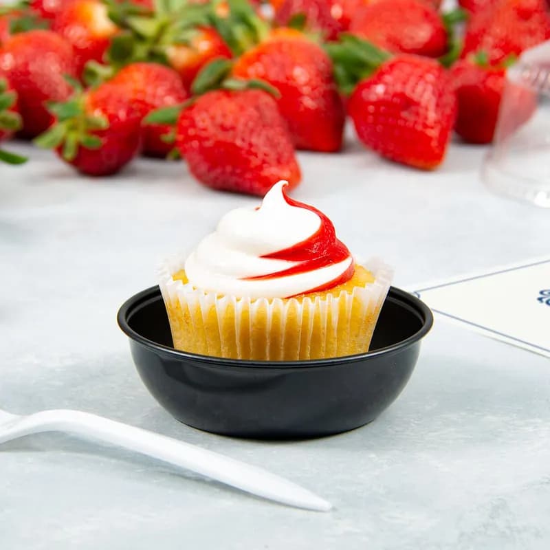 Solo® Sauces, Sides, & Sweets™ Souffle & Portion Cup 5.5 OZ PS Black Round 250 Count/Pack 10 Packs/Case 2500 Count/Case