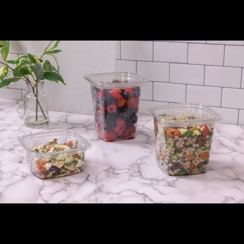 Deli Container Base 12 OZ PET Clear Square 960/Case