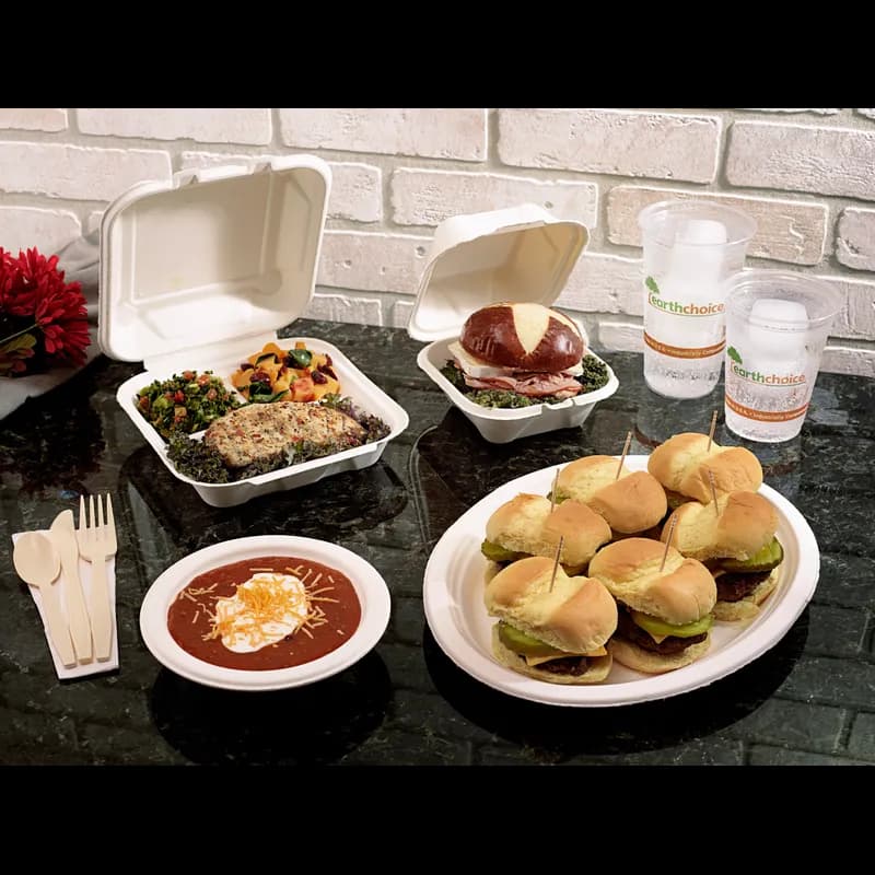 Take-Out Tray 7.5X10X1 IN Molded Fiber White 500/Case