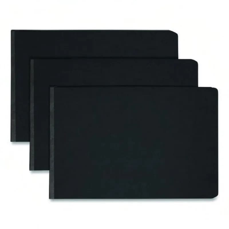 Report Cover Black Pressboard Prong Fastener 1/Each
