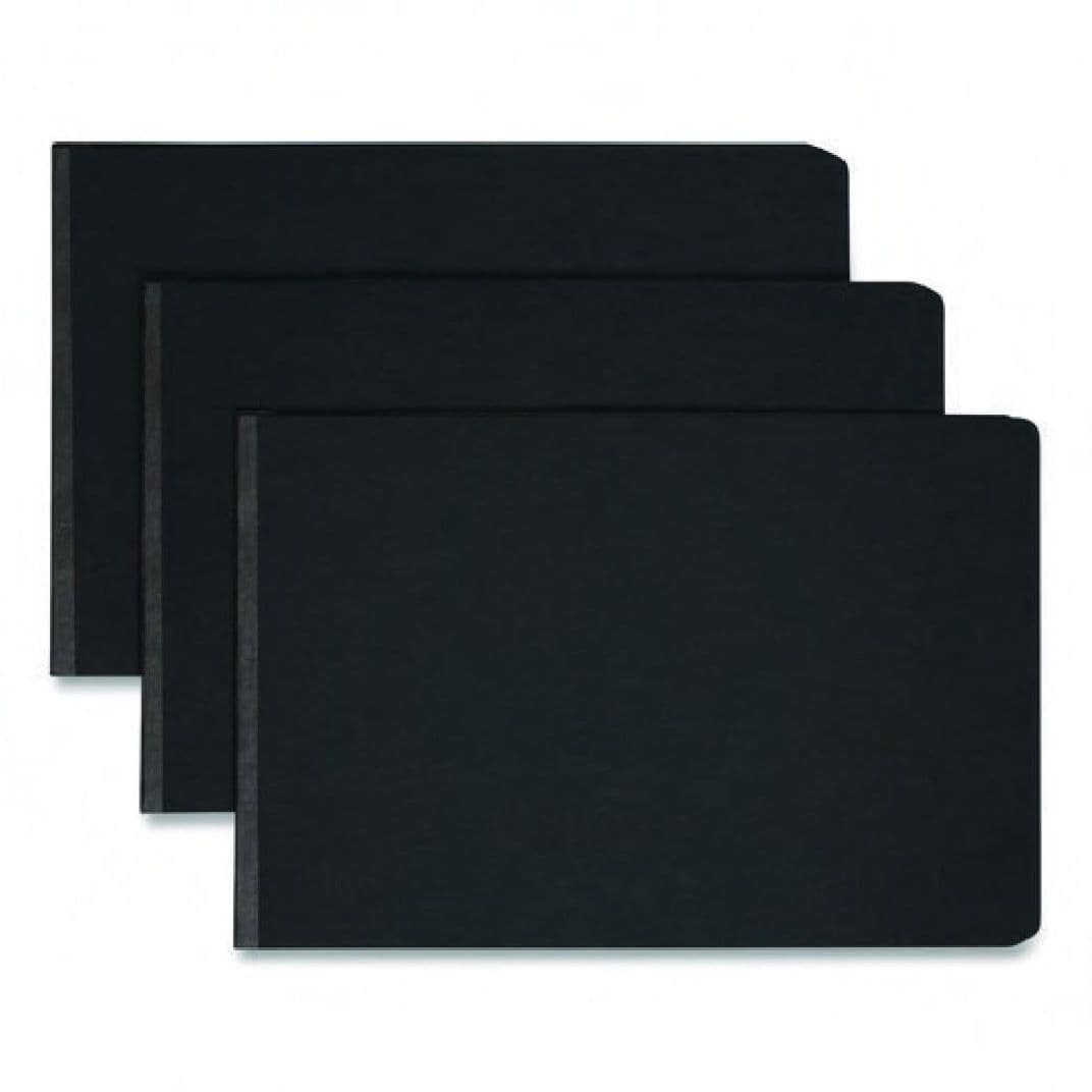 Report Cover Black Pressboard Prong Fastener 1/Each