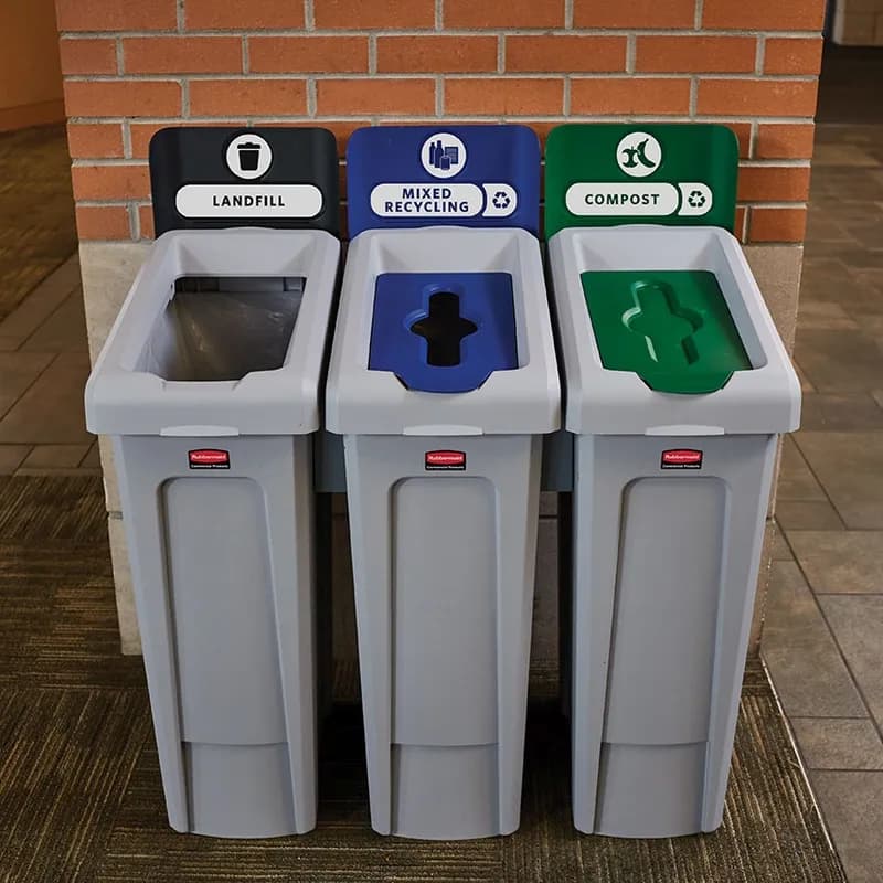 Slim Jim® 1-Stream Compost Recycling Bin 15.25X12X40.25 IN 23 GAL Green Resin 1/Each